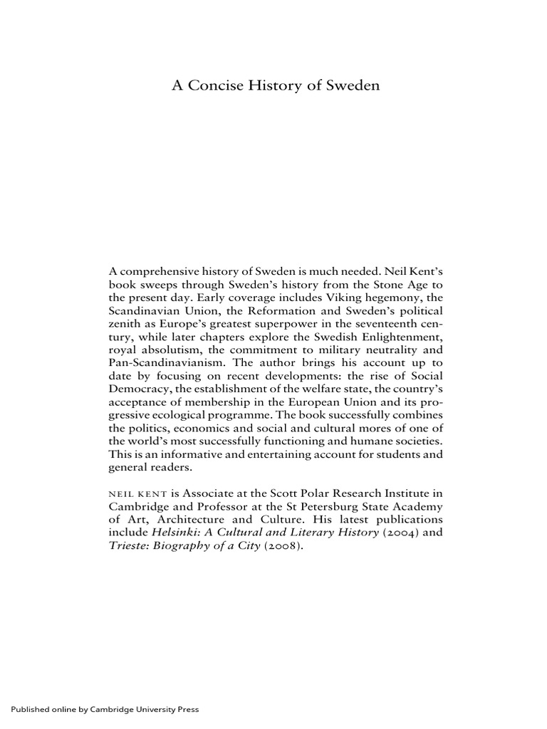 Concise History of Sweden by Neil Kent | PDF