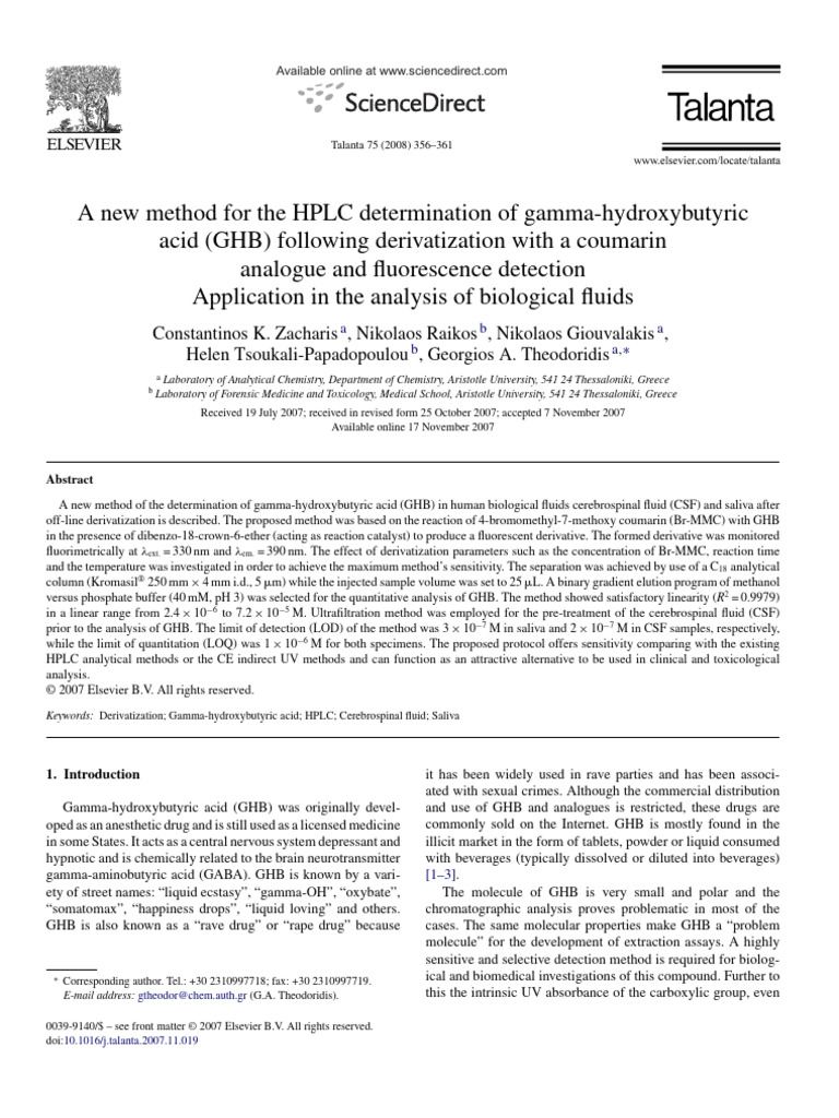 A New Method For The HPLC Determination | PDF | High Performance Liquid ...
