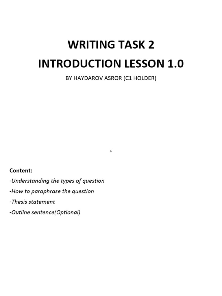 IELTS Writing Task 2 Guide | PDF | Essays | Question