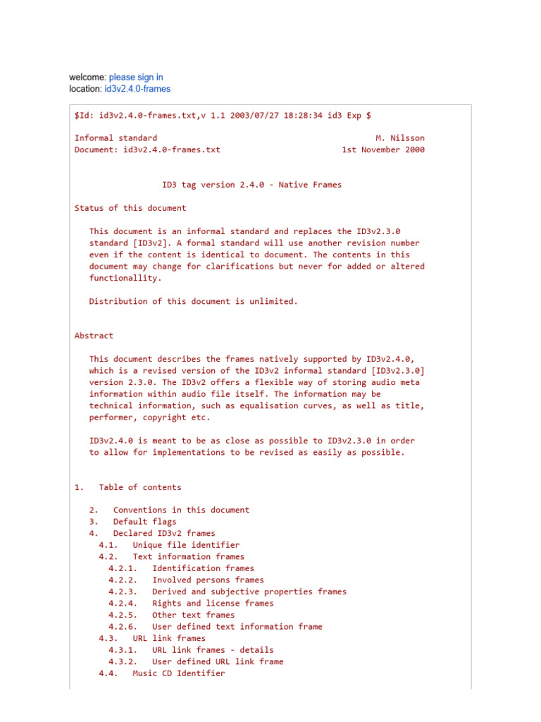 ID3v2.4.0 Frame Specifications | PDF | String (Computer Science) | Decibel