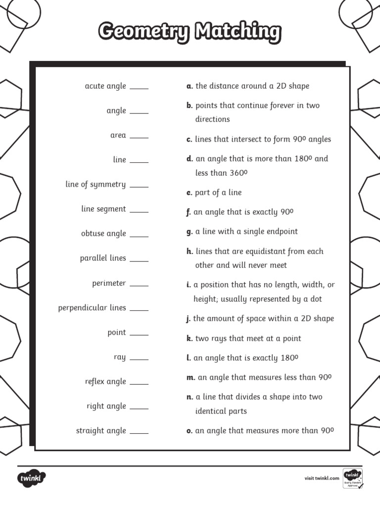 BW Geometry Matching Activity | PDF