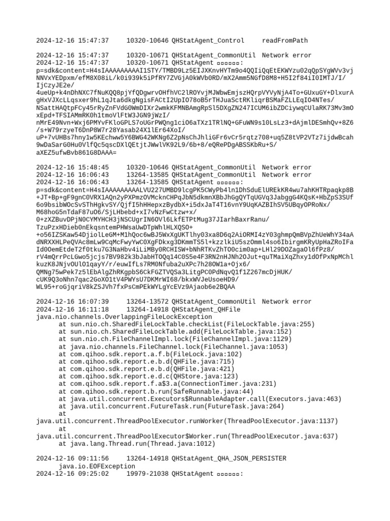 QHStatAgent Network Error Log Analysis | PDF