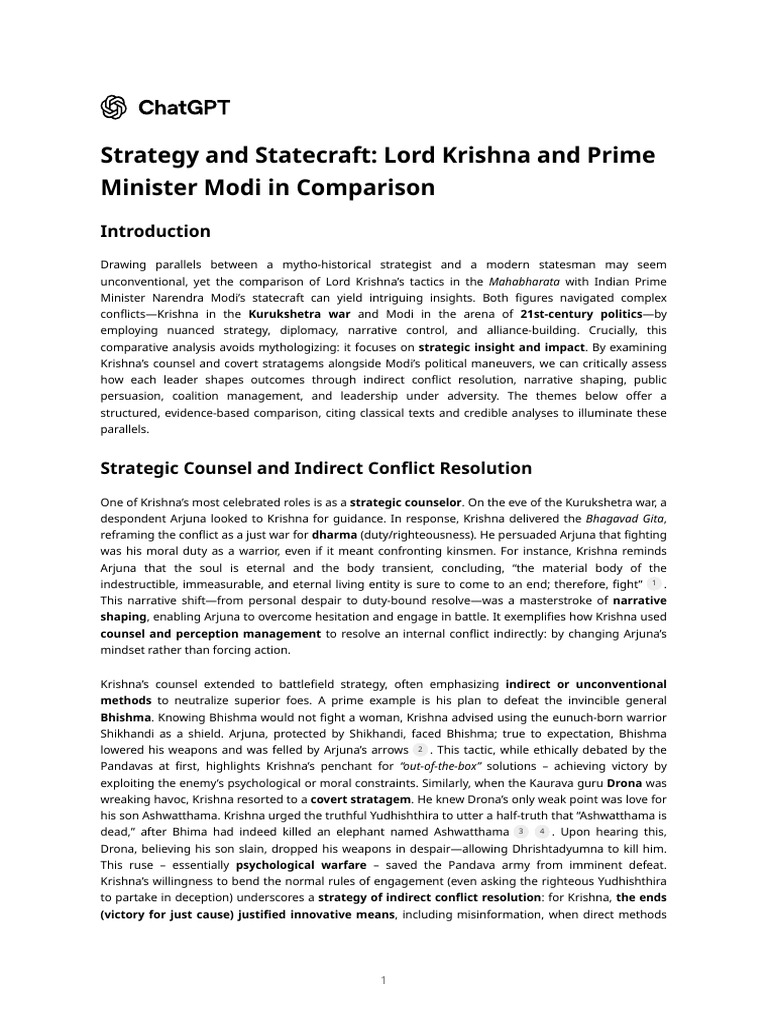 Strategy and Statecraft: Lord Krishna and Prime Minister Modi in ...