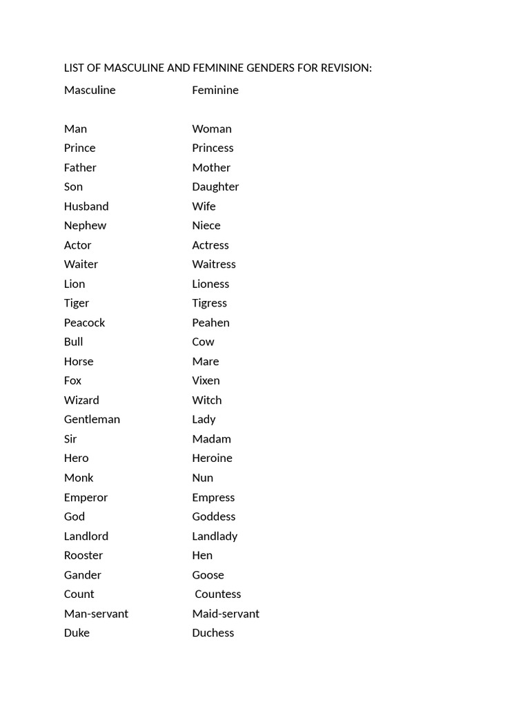 Gender and Collective Noun Guide | PDF | Grammatical Gender | Subject ...
