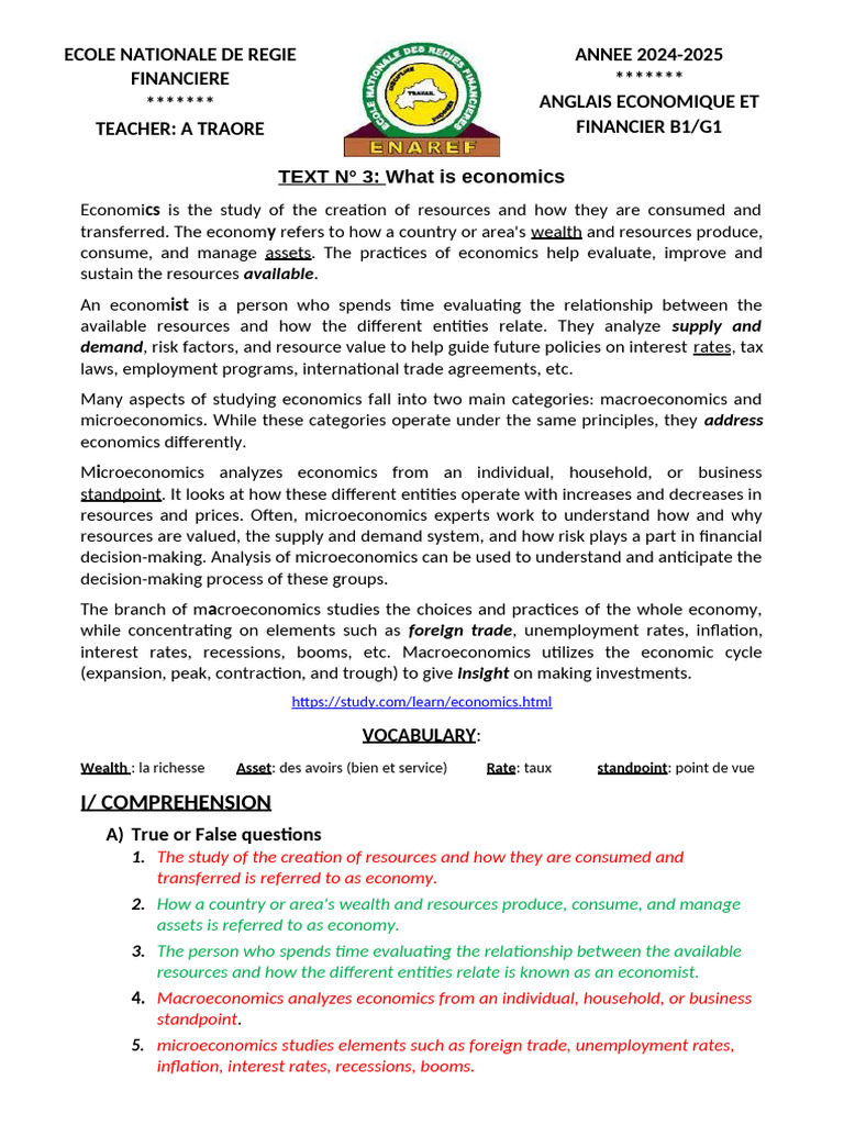 Text 3 What Is Economics | PDF | Economics | Macroeconomics
