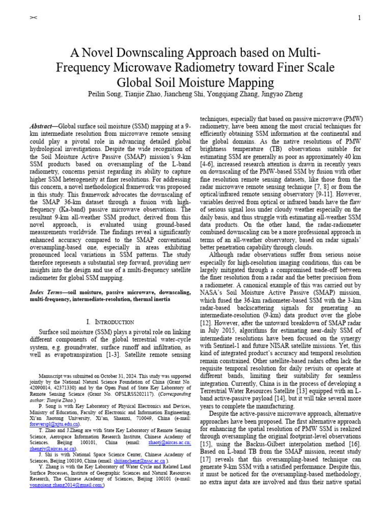 Multi-Frequency Soil Moisture Mapping | PDF | Physical Sciences | Imaging