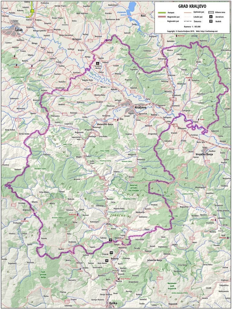 Kraljevo-Mapa Gradske Opstine | PDF
