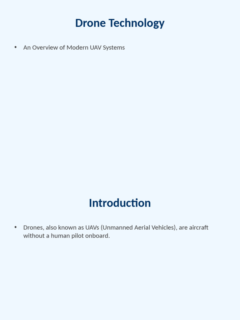 Overview of Drone Technology and Uses | PDF
