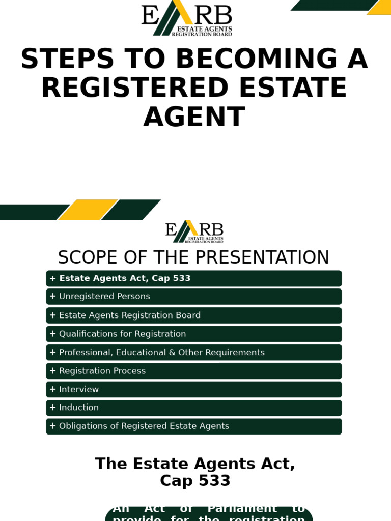 Steps To Becoming A Registered Estate Agent | PDF | Common Law | Justice