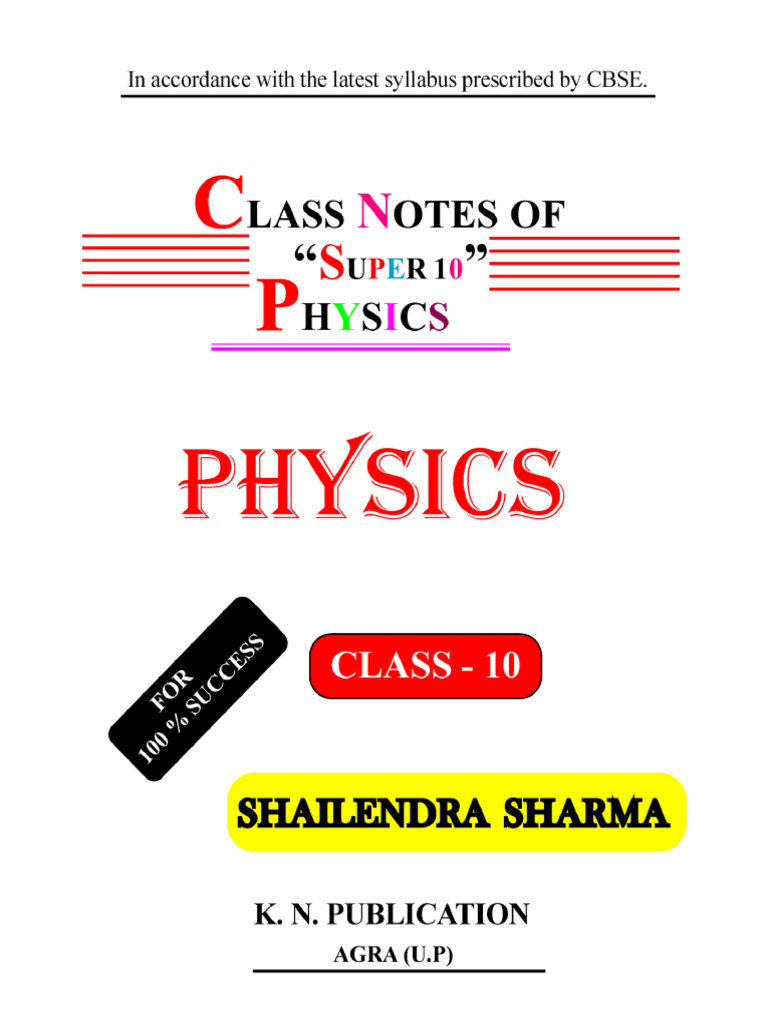 Class Notes of Super 10 Physics Super 10 - Shailendra Sharma | PDF ...