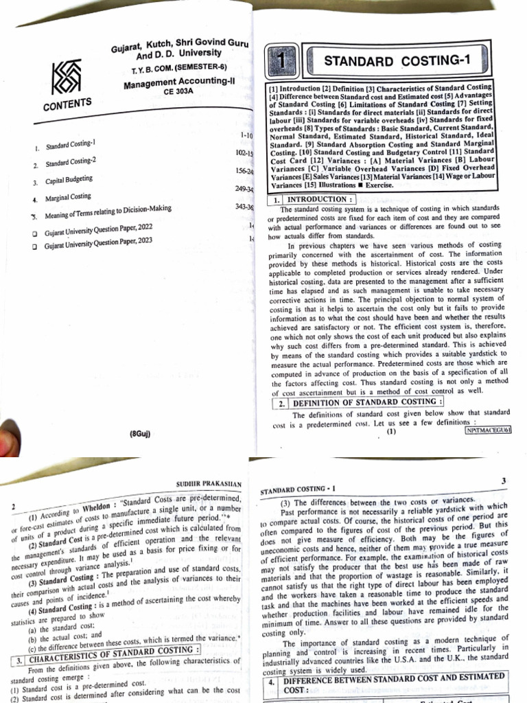 Unit 1 (Standard Costing 1) - 3b3c893b 6a37 47f0 926b 5dcf8cd53f4e | PDF