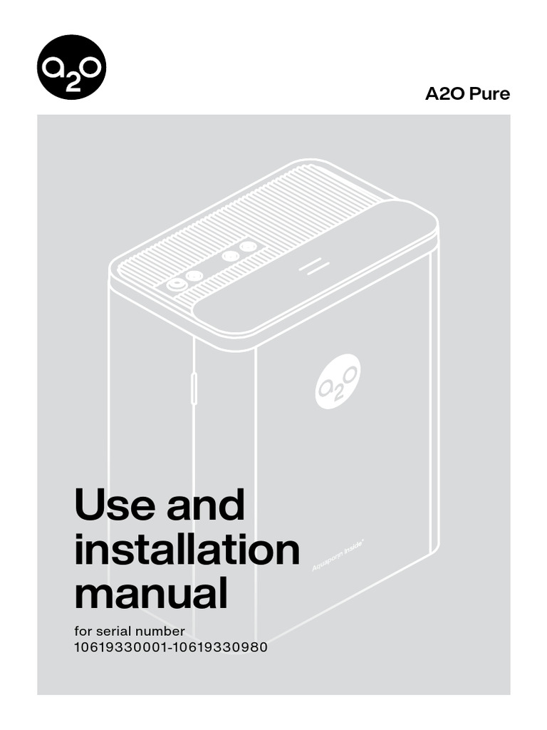 A2O Pure Installation Manual Guide | PDF | Water Purification | Water