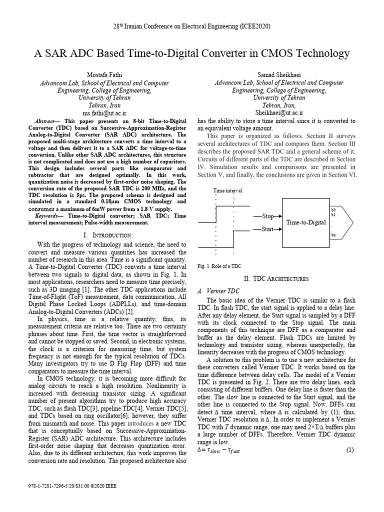 SAR ADC Time-to-Digital Converter Design | PDF | Analog To Digital ...