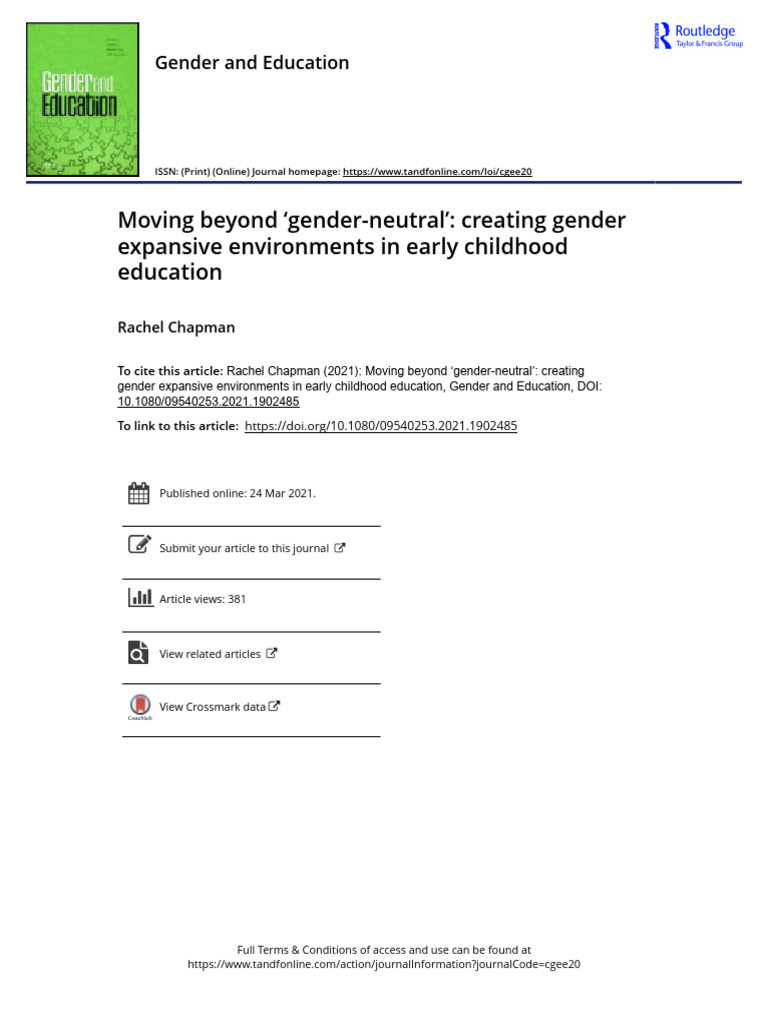 Moving Beyond Gender-Neutral' - Creating Gender Expansive Environments ...
