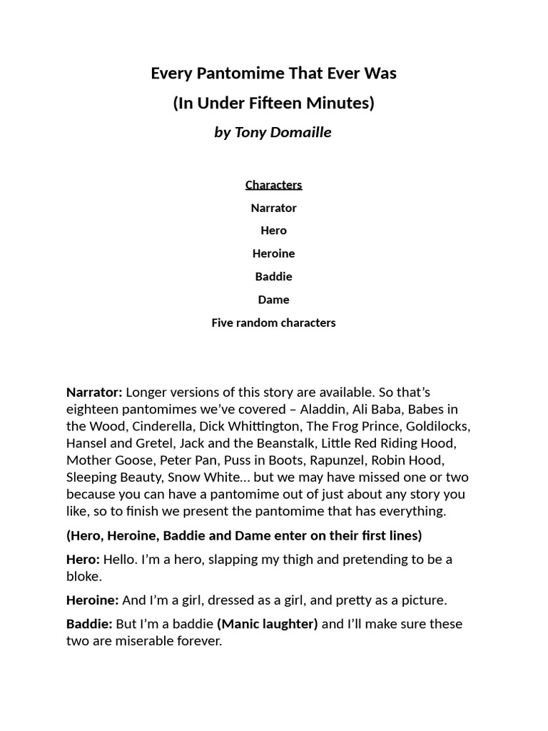 Every Pantomime in 15 Minutes | PDF