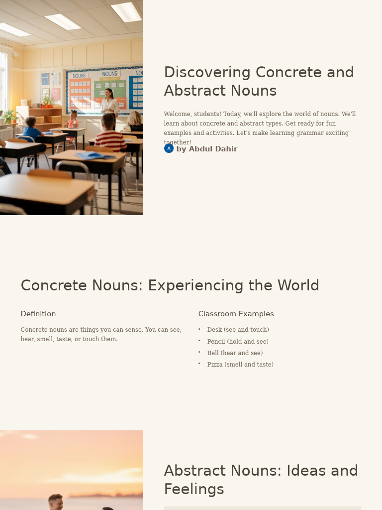 Exploring Concrete and Abstract Nouns | PDF