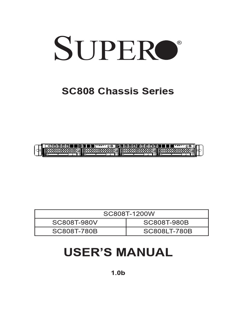SC808 Chassis User Manual Guide | PDF | Electrostatic Discharge | Power ...