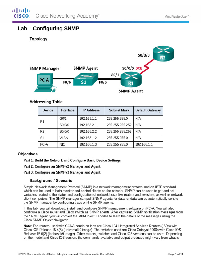 Configuring SNMP in Cisco Lab | PDF | Computer Network | Computer ...