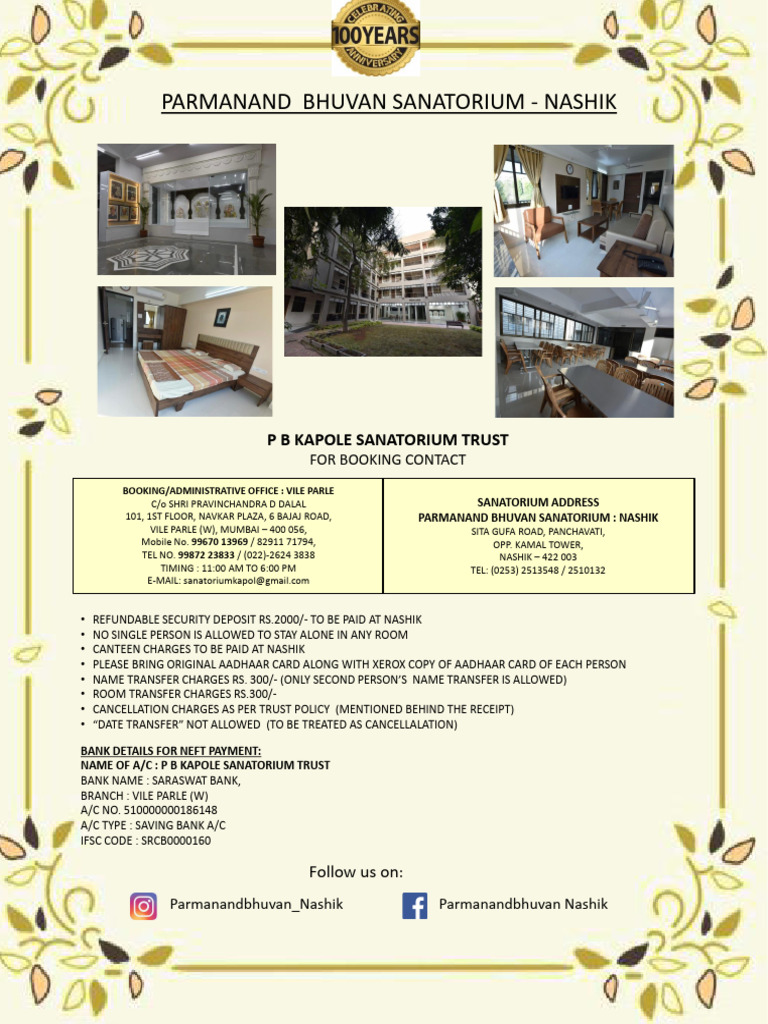 Parmanand Bhuvan Sanatorium Details | PDF