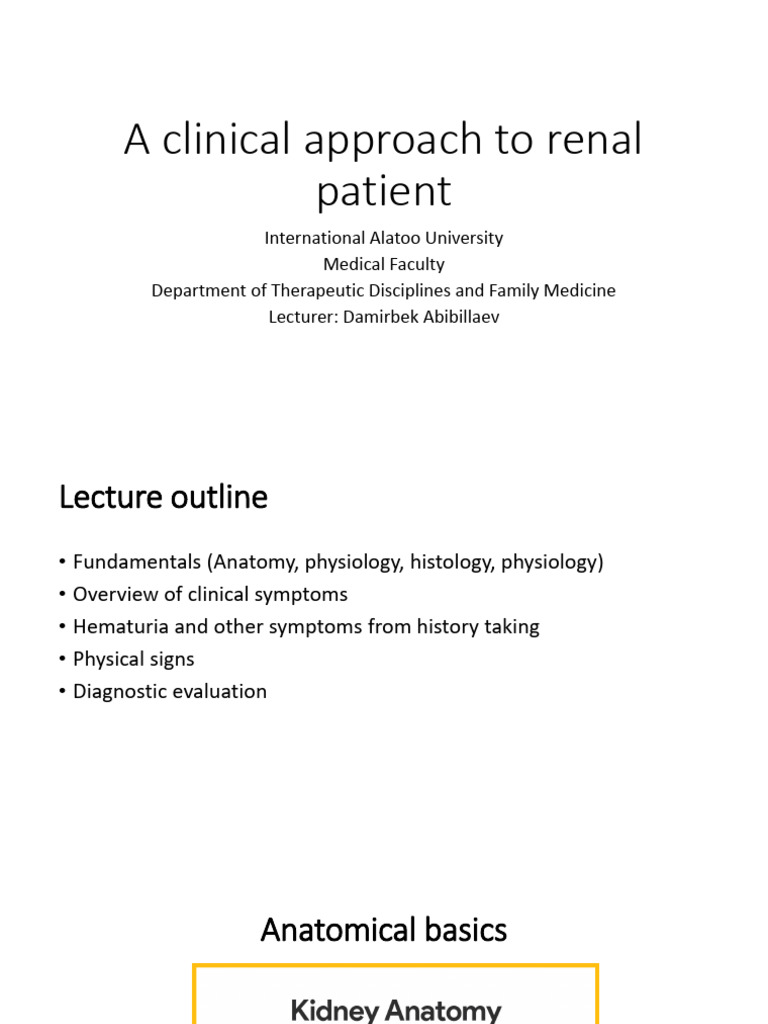 Clinical Evaluation of Renal Disorders | PDF | Kidney | Urology