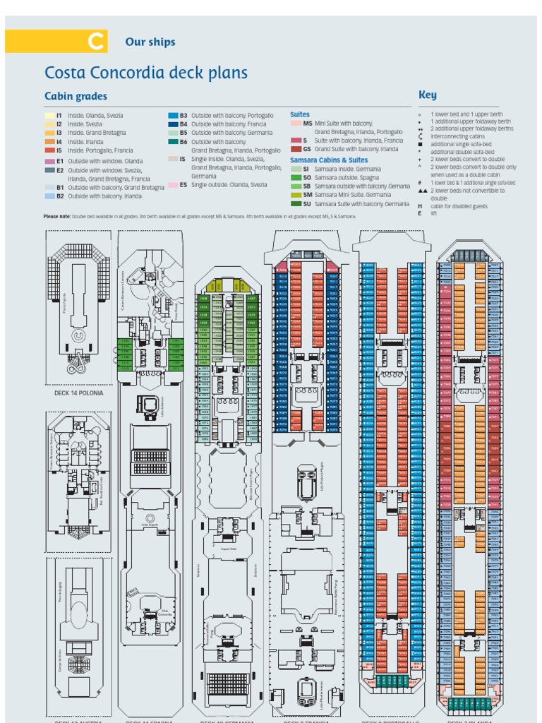 Costa Concordia Deck Plans | Ships | Passenger Ships