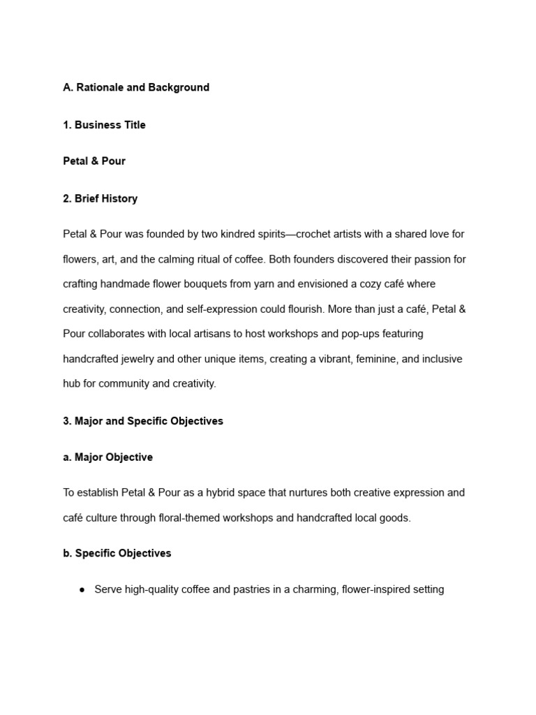 Petal & Pour: Creative Café Concept | PDF | Franchising | Supply Chain