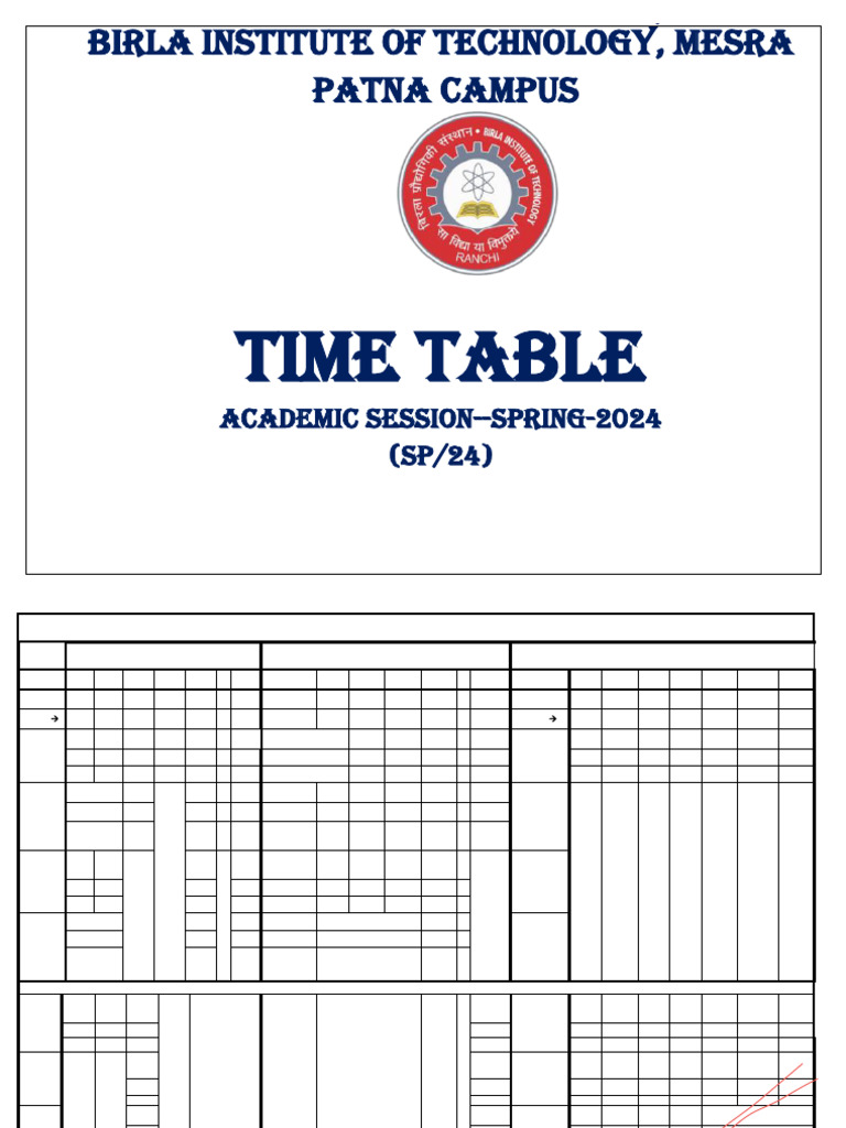 Spring 2024 Academic Timetable | PDF