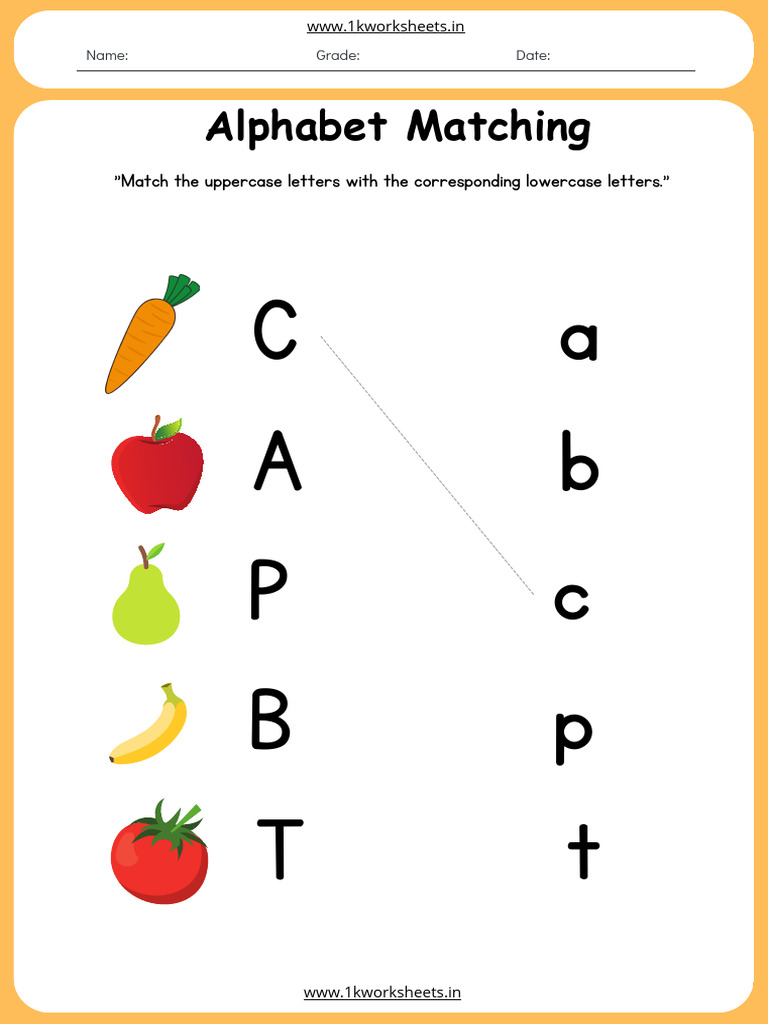 Alphabet Matching Worksheet | PDF | Character Encoding | Naming Conventions