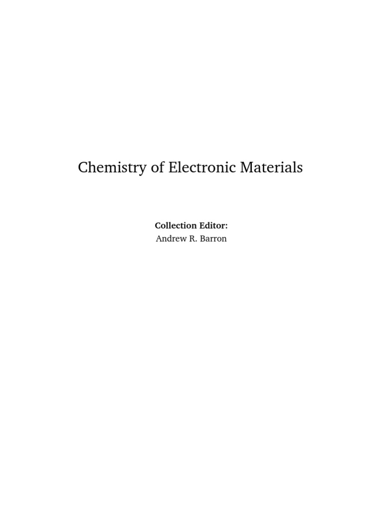 Chemistry of Electronic Materials PDF Doping (Semiconductor) Thin