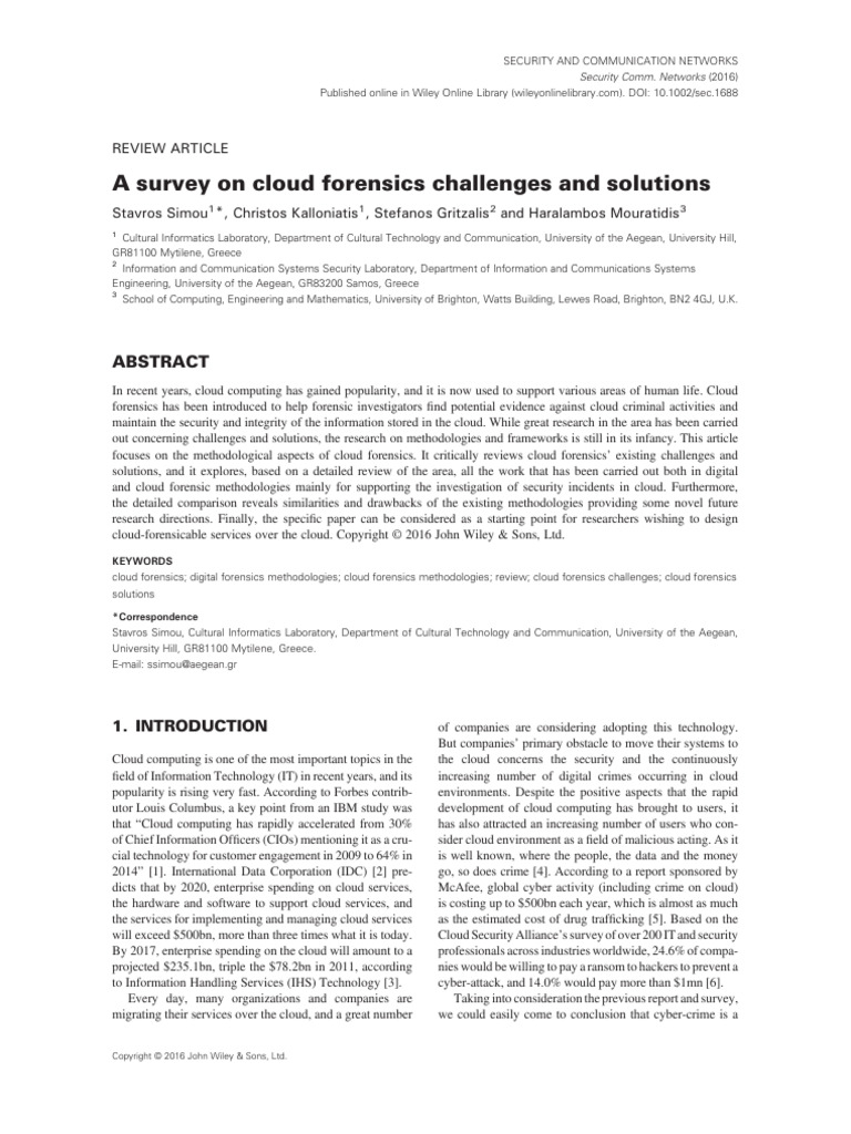 Cloud Forensics: Challenges & Solutions | PDF | Cloud Computing | Crime ...