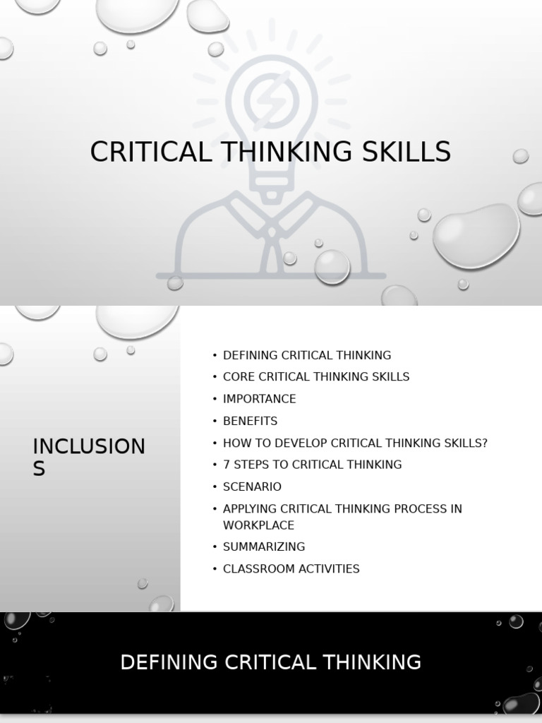 Critical Thinking 28.09.2022 | PDF | Critical Thinking | Thought