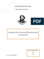 Biologia e Geologia - Relatório Sobre Biomoléculas