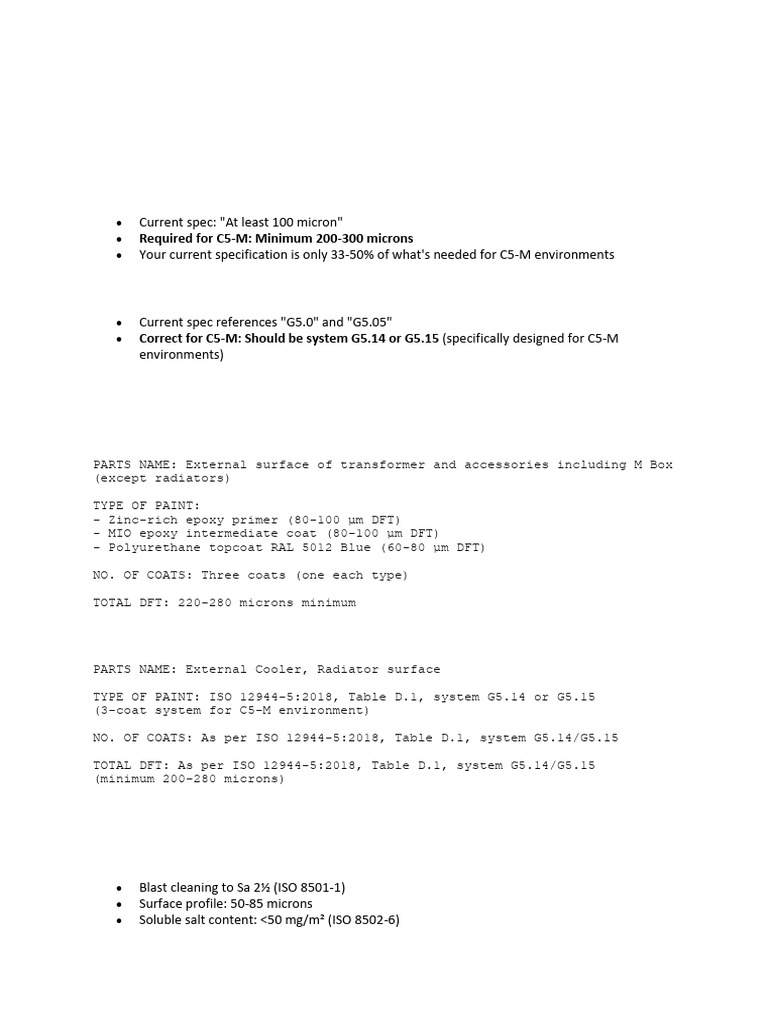 Panting Specifications | PDF