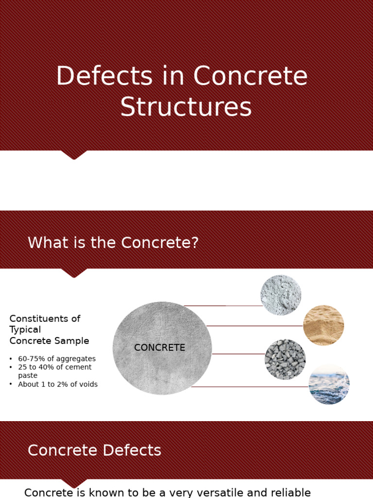 Defectsinconcrete 221110054109 6c72d627 | PDF | Fracture | Concrete