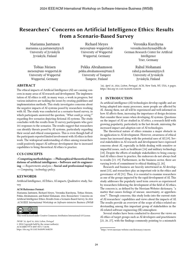 AI Ethics Concerns Among Researchers | PDF | Artificial Intelligence ...