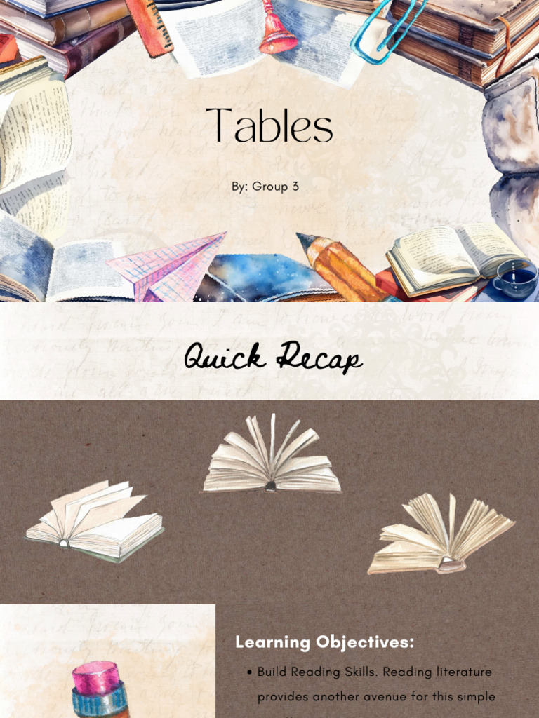 Tables Group 3 | PDF