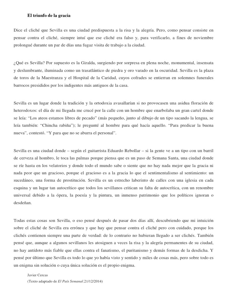 El Triunfo de La Gracia Javier Cercas | PDF