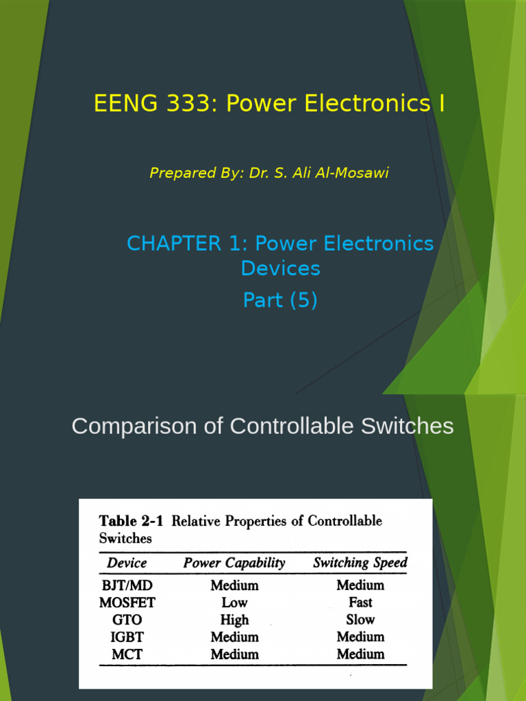 Power Electronics: Controllable Switches | PDF