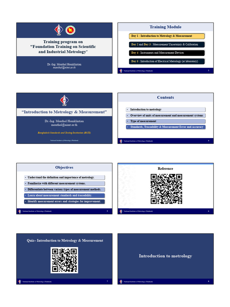 Metrology Training Program Overview | PDF | Metrology | International ...