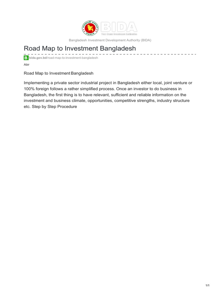 Investment Guide for Bangladesh | PDF