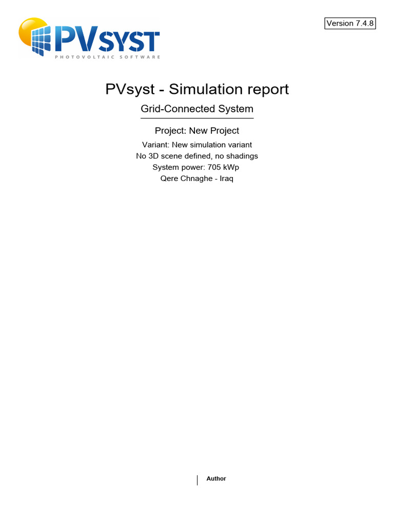 PVsyst Simulation Report for Iraq Project | PDF | Solar Panel ...