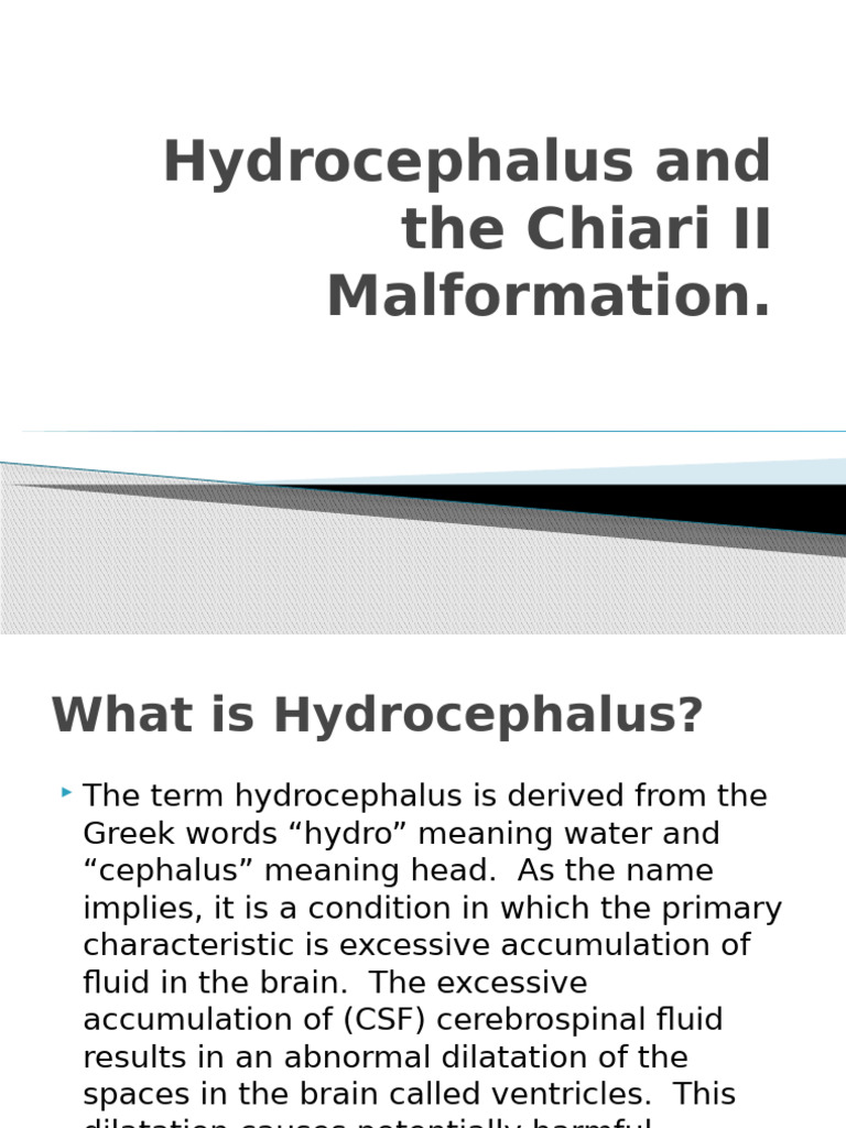 Hydrocephalus and Arnold Chiari Malformation | PDF | Cerebrospinal ...