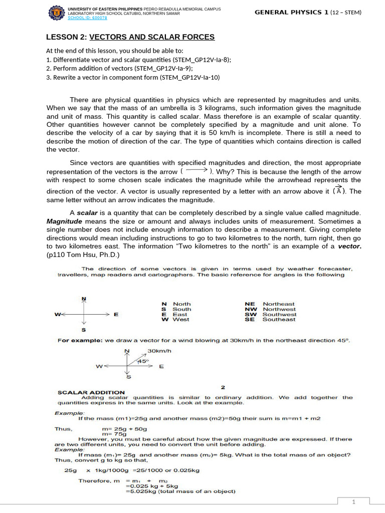 Understanding Vectors in Physics | PDF | Euclidean Vector | Quantity