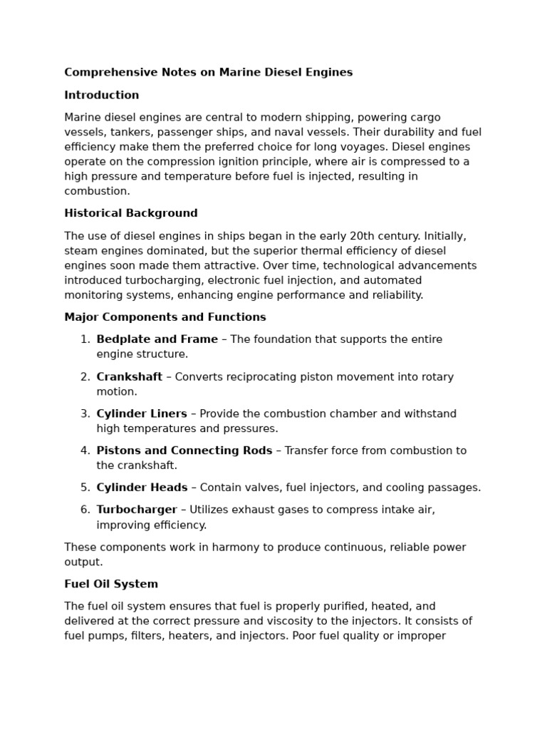 Marine Diesel Engines: Key Insights | PDF | Diesel Engine | Internal ...