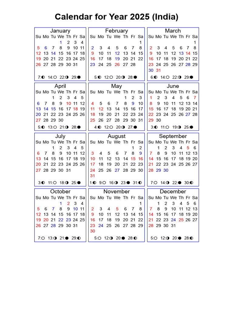2025 India Calendar with Holidays | PDF | Holidays | Observances