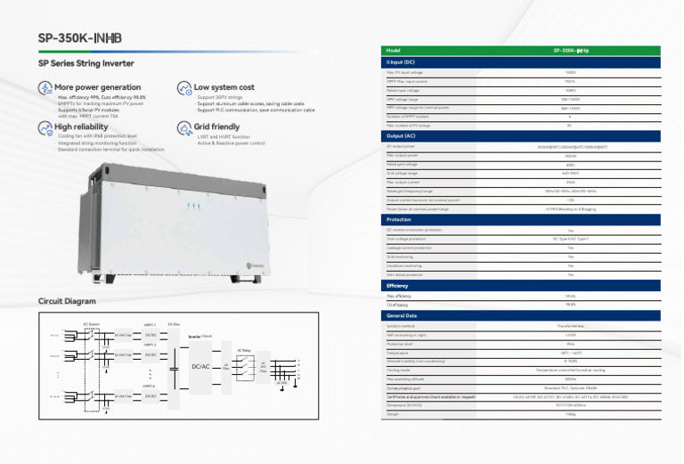 SP-350K-INHB Technical Specifications | PDF | Electronic Engineering ...