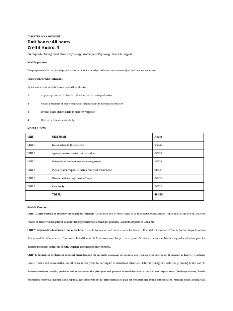 Disaster Management Training Overview | PDF | Emergency Management ...