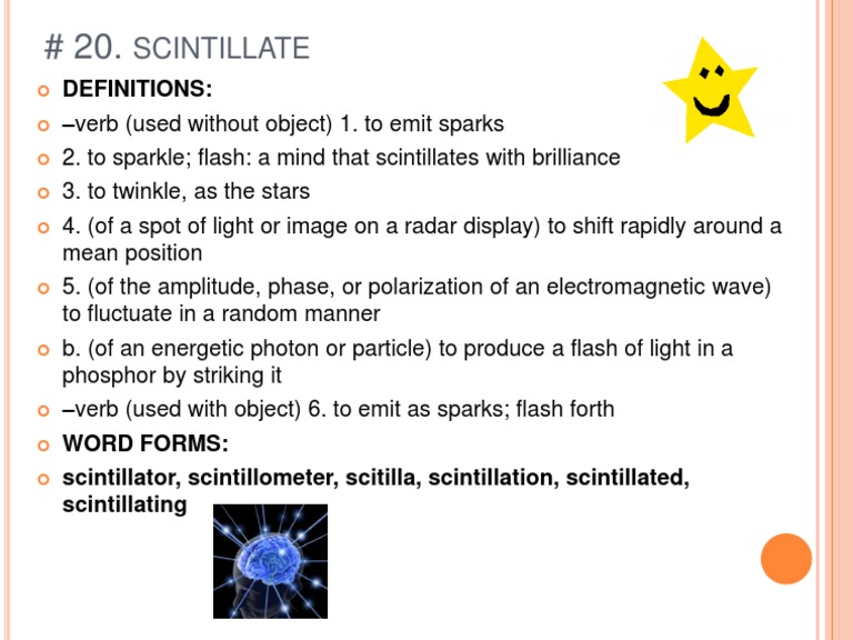 Scintillate: Definition and Usage | PDF | Photon | Light