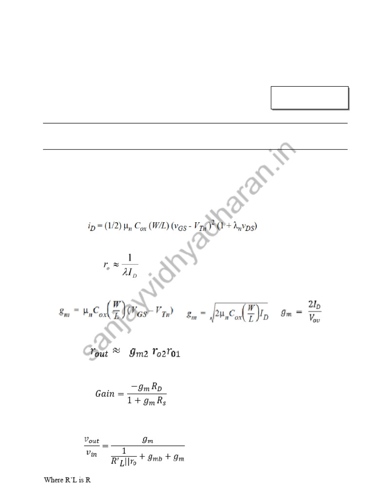 BITS Pilani Analog IC Design Exam 2023 | PDF | Mosfet | Electrical ...