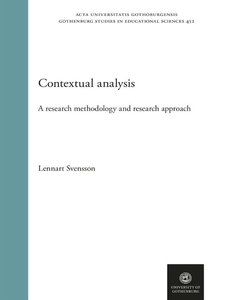 Contextual Analysis Research Methodology | PDF | Methodology | Analysis